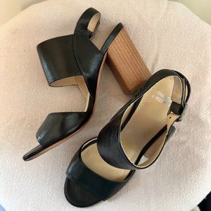 Johnston & Murphy Open-Toe Leather Black Sandal